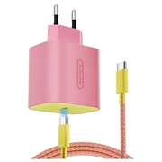 Nintendo Switch 2/Lite/OLED 60W PD snellader met USB-C-aansluiting en kabel van 2m - Roze