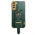 6D Crocodile Samsung Galaxy S21 5G Cover met Draagriem