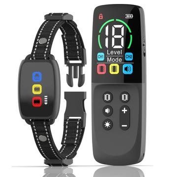 760 Pro antiblafhalsband voor honden met kleurenscherm - tril- en geluidstrainer - zwart