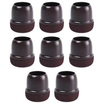 8 stuks. Stoelpootkappen rond met vilt - S - Coffee