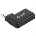 90 graden USB-C / USB 3.0 OTG Adapter - 10Gbps - Zwart