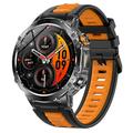 AK125 1.7" smartwatch - bellen via Bluetooth, hartslagmeting, SpO2, zaklamp, IP68 - zwart / oranje
