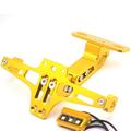 Verstelbare CNC aluminium Alloy Motorfiets kentekenplaathouder fiets licht telescopische beugel met LED-licht