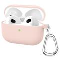 AirPods 3 Siliconen Hoesje met Sleutelhanger A060 - Lichtroze