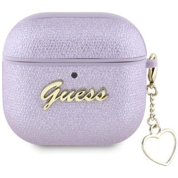 AirPods 4 Guess Metallic Script Bedelhoesje - Paars