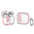 AirPods 4 beschermende hybride hoes met haak & slot - Roze / Transparant