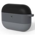 AirPods Pro 3 Gradiënt Schokbestendig Silicone Hoesje met Karabijnhaak - Zwart
