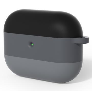 AirPods Pro 3 Gradiënt Schokbestendig Silicone Hoesje met Karabijnhaak - Zwart