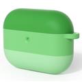 AirPods Pro 3 Gradiënt schokbestendig siliconen hoesje met karabijnhaak - Groen