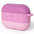 AirPods Pro 3 Gradiënt Schokbestendig Silicone Hoesje met Karabijnhaak - Roze
