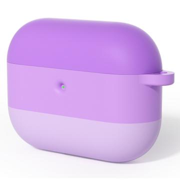 AirPods Pro 3 Gradiënt Schokbestendig Silicone Hoesje met Karabijnhaak - Paars
