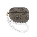 AirPods Pro 3 Guess 4G Classic Logo hoesje met parelband - Bruin