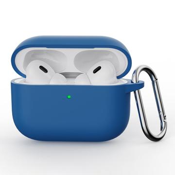 AirPods Pro 3 Siliconen Hoesje met Karabijnhaak - Donkerblauw