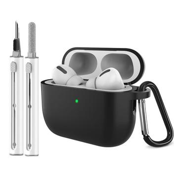 AirPods Pro 3 siliconen hoesje met karabijnhaak en reinigingspen