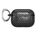 AirPods Pro 3 TPU Hoesje met Karabijnhaak - Koolstofvezel - Zwart