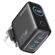 Anker 100W GaN-wandlader met smart display - grijs