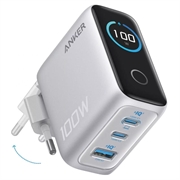 Anker 100W GaN-wandlader met smart display - zilver