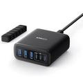 Anker 112W Bureaulader - 3x USB-A, 3x USB-C - Zwart