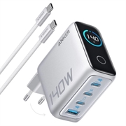 Anker Zolo 140W GaN Bureaulader met USB-C kabel - Zilver