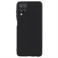 Anti-Vingerafdruk Mat Samsung Galaxy A12 TPU Hoesje - Zwart