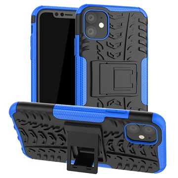 Anti-Slip iPhone 11 Hybrid Case met Standaard - Blauw / Zwart
