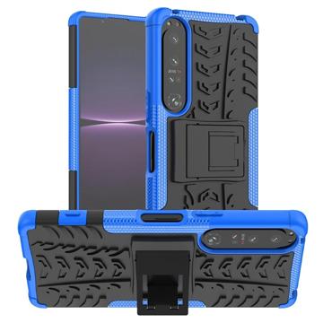 Anti-Slip Sony Xperia 1 IV Hybrid Hoesje - Blauw / Zwart
