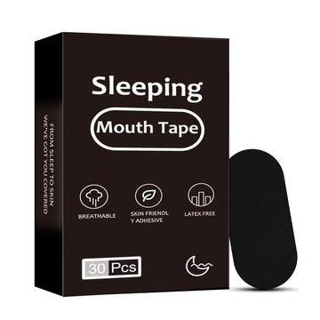 Anti-Snurk Mond Tape voor Beter Slapen - 30 Stuks. - Zwart