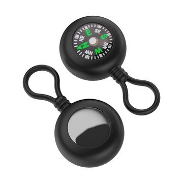 Apple AirTag 1/2 Silicone hoesje met kompas - Zwart