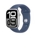 Apple Watch 10 GPS MWWL3QN/A - Aluminium, Denim Sport Band, S/M, 46mm - Zilver