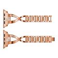 Apple Watch (38/40/SE/41/42 mm) diamantvormige stalen horlogeband voor dames - roségoud