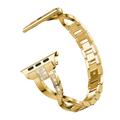 Apple Watch (42/44/SE/45/46/49mm) diamantvormige stalen horlogeband voor dames - goud