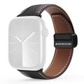 Apple Watch (42/44/SE/45/46/49mm) Dux Ducis YA-band met M-gesp van echt leer - Zwart