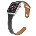 Apple Watch Ultra 3/2/Ultra/11/10/9/8/SE 3/(2022)/7/SE/6/5/4/3/2/1 Leder Bandje - 46mm/45mm/44mm/42mm - Zwart