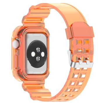 Apple Watch Series 10 Vervangende Siliconen Band met Geïntegreerd Frame - 42mm - Zwart