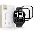 Apple Watch Series 11/10 Tech-Protect Glas Flex+ Hybride Schermbeschermer - 46mm - 2 stuks. - Zwarte rand