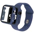 Apple Watch Series 7/8 Plastic Hoesje met Glazen Screenprotector - 41mm - Donkerblauw