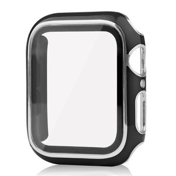 Apple Watch Series SE (2022)/SE/6/5/4 Cover met Glazen Screenprotector - 44mm - Zwart