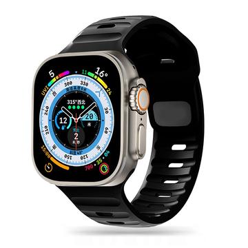 Apple Watch Series Ultra 2/Ultra/9/8/SE (2022)/7/SE/6/5/4/3/2/1 Tech-Protect IconBand Line Siliconen Bandje - 49mm/45mm/44mm/42mm - Zwart