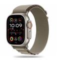 Apple Watch Series Ultra 2/Ultra/10/9/8/SE (2022)/7/SE/6/5/4/3/2/1 Tech-Protect Nylon Pro Strap - 49mm/46mm/45mm/44mm/42mm - Titaan / Olijf