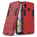Huawei P20 Lite Armor Hybrid Case met Standaard - Rood
