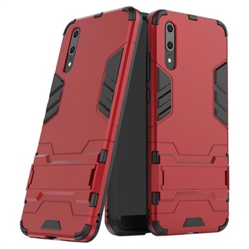 Huawei P20 Armor Hybrid Case met Standaard - Zilver