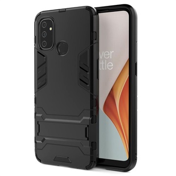 Armor Serie OnePlus Nord N100 Hybride Hoesje met Statief - Zwart