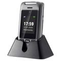 Artfone G6 Senioren Flip Telefoon - 4G, dubbele display, SOS - Grijs