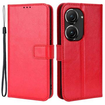 Asus Zenfone 9 Portemonnee Hoesje met Statief - Rood