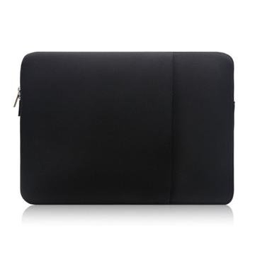 Aurora hoes met zak voor laptop - 13"/13.3"/14" - Zwart