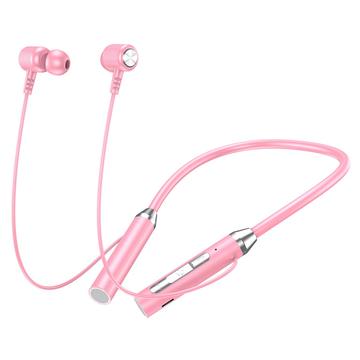 B3 9D Surround Stereo Sport Bluetooth koptelefoon met siliconen nekband - Roze