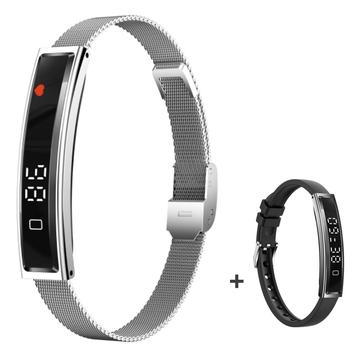 B3 Slimme Armband / Fitness Tracker met twee bandjes - Zilver