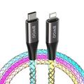 BWOO RGB gevlochten USB-C/Lightning-kabel - 1m, 27W