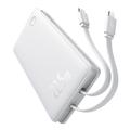 Baseus Airpow Lite 10000mAh powerbank met USB-C- en Lightning-kabels - 22.5W - wit