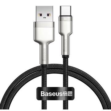 Baseus Cafule Metalen Serie USB-A naar USB-C Kabel - 66W, 1m - Zwart